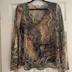 Show Me Your MuMu Snakeskin Blouse XS